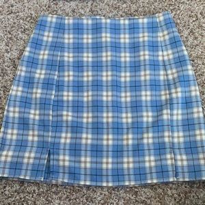 Tartan Slit Hem Mini Skirt